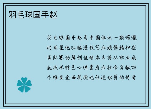 羽毛球国手赵